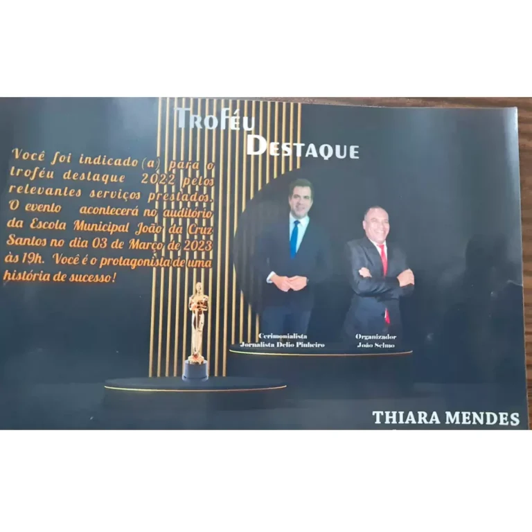 E mais recentemente, recebi mais um reconhecimento no meu município pelos meus trabalhos na Assistência Social de Taiobeiras, especialmente agora enquanto gestora.