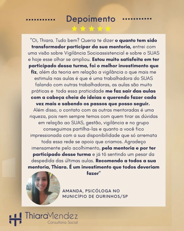 Depoimento – Amanda, psicóloga no município de Ourinhos